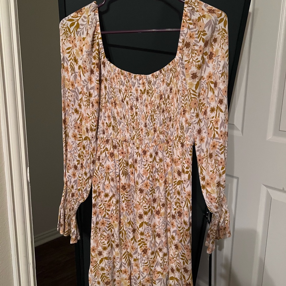Impressions Floral Dress with Earthy Tones